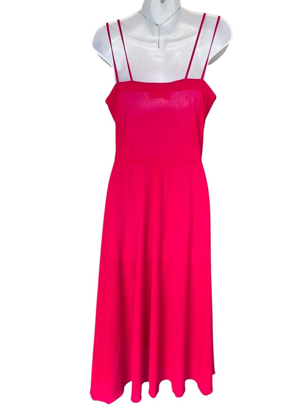 Vintage Mary Martin for Rainbow of California Hot Pink Cowl Neck Midi Dress - Picture 3 of 8